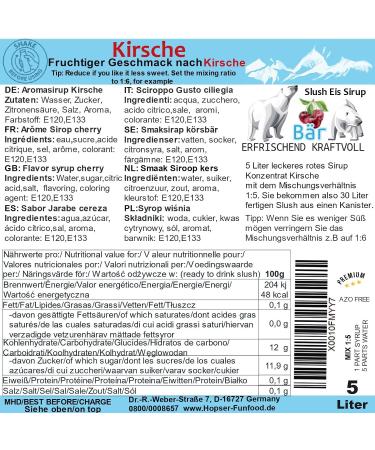 Buy Ice Br Slush Syrup 12 Fruity Varieties | 5L Concentrate | Cherry Flavor | Make Slushies & Ice Cream - Buy Online on GoSupps.com