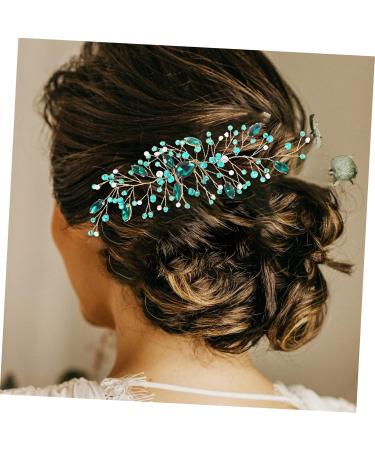 DRESSOOS wedding hair accessories bridal hair comb green hair comb lightweight hair comb bride headpiece wedding hair comb hair styling accessories side hair comb crystal headgear hairpin - Buy Online on GoSupps.com