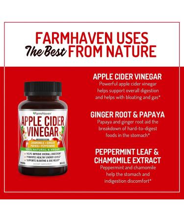 Apple Cider Vinegar Capsules with Ginger, Papaya & Chamomile | 1390mg | Digestion & Immunity Support | Non-GMO | 100% Natural | 450 Capsules - Buy Online on GoSupps.com