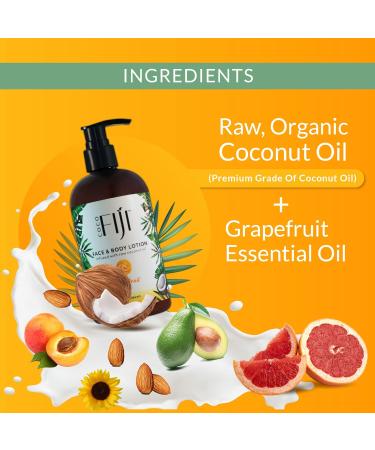 Coco Fiji Face & Body Lotion Infused With Coconut Oil | Lotion for Dry Skin | Moisturizer Face Cream & Massage Lotion for Women & Men | Grapefruit 12 oz Pack of 1 Grapefruit 12 Fl Oz (Pack of 1) - Buy Online on GoSupps.com
