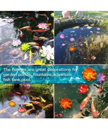 Peak-EU 5 Pcs Artificial Water Lilies | 10cm Floating Lotus Flowers for Aquarium & Pond Decoration - Buy Online on GoSupps.com