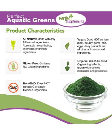 Organic Aquatic Greens Spirulina & Chlorella Powder - 135g by Perfect Supplements - Buy Online on GoSupps.com