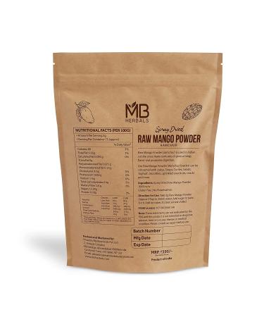 MB Herbals Amchur Powder - 8 oz / 0.5 LB - 100% Pure Dry Raw Mango Powder for Indian Cuisine - Gluten Free & Non GMO - Buy Online on GoSupps.com