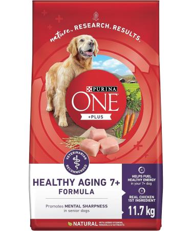Purina ONE +Plus Senior Dry Dog Food Healthy Aging 7+ with Chicken - 11.7 kg Bag & Purina +Plus Senior Dry Cat Food Chicken - 1.8 kg Bag - Buy Online on GoSupps.com