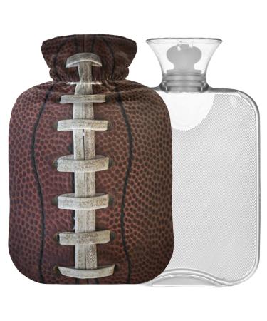 NAANLE American football laces hot water bottle with reference transparent hot water bottle 1l warm steadel for bed hand feet warmer pain relief heat and cold therapy