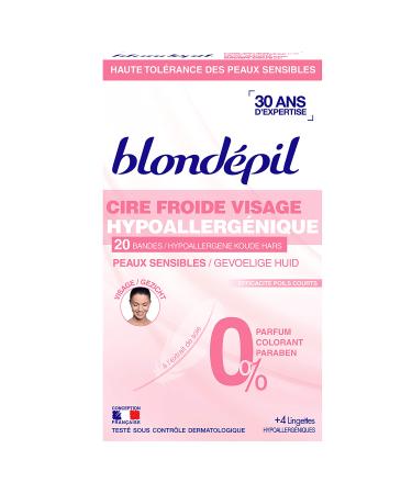 Blond pil Cire Froide Hypoallerg nique Visage 20 Bandes - Lot de 3