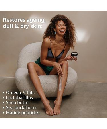 Prebiotic All-Natural Body Moisturiser and Face Cream: 100% Vegan Natural Collagen Vitamin C Natural Hyaluronic Acid & Marine Peptides To Deeply Nourish Dull Skin 200ml - Buy Online on GoSupps.com