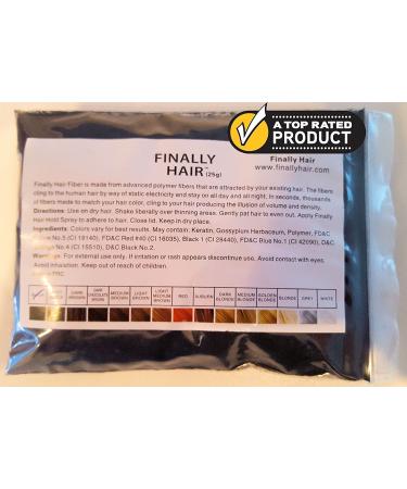 Hair Building Fibers Soft Black 25 Grams Refill Your Existing Bottle. Highest Grade Fiber by Finally Hair