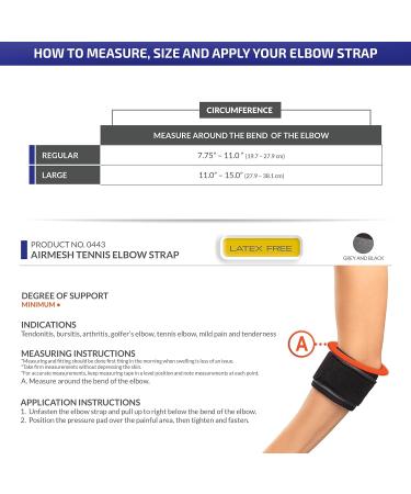 Buy Champion Tennis Elbow Strap - Adjustable Airmesh Support for Pain Relief - Black Regular Size - Buy Online on GoSupps.com