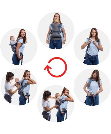 YOU+ME Baby Carrier: 4-in-1 Convertible Infant Carrier for Newborn to Toddler, 8-32 lbs, with Bonus 2-in-1 Bandana Bib (Grey Mesh) - Buy Online on GoSupps.com