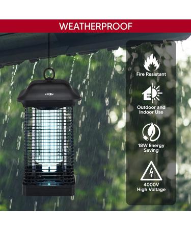SUREZAP 18W Outdoor Indoor 4000V Electric Bug and Fly Zapper MO004 Effective Bugs Flies Mosquitoes Moths and Other Flying Insects - Buy Online on GoSupps.com