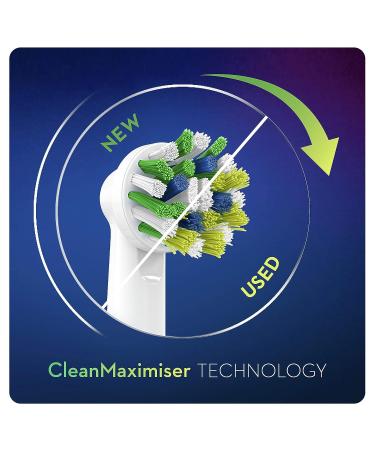 Oral-B Cross Action Electric Toothbrush Heads with CleanMaximiser Technology - Pack of 6, White - Angled Bristles for Deeper Plaque Removal - Buy Online on GoSupps.com
