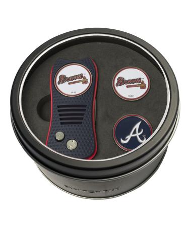Team Golf MLB Adult-Unisex Tin Gift Set with Switchfix Divot Tool and 2 Ball Markers Atlanta Braves One Size Multi Team Color