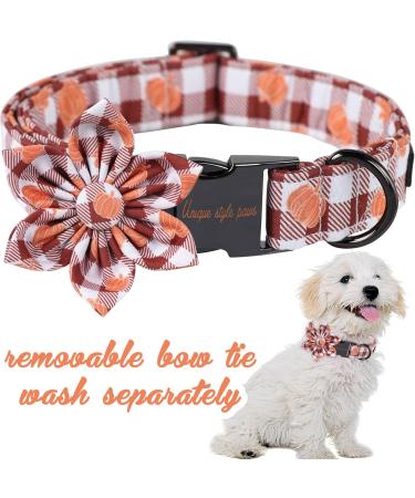 Unique Style Paws Halloween Dog Collar - Adjustable Flower Pumpkin Neckband for Boys & Girls | L Size (40.6 61cm) with Metal Buckle - Buy Online on GoSupps.com