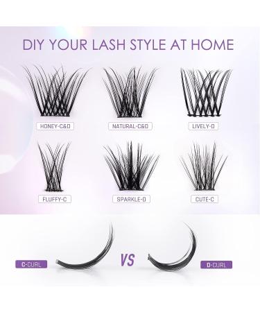 GAQQI DIY Lash Clusters 120 PCS C Curl Individual Lash Extension Wisps Mixed Length 10-20mm: Honey C Curl Makeup at Home - Buy Online on GoSupps.com