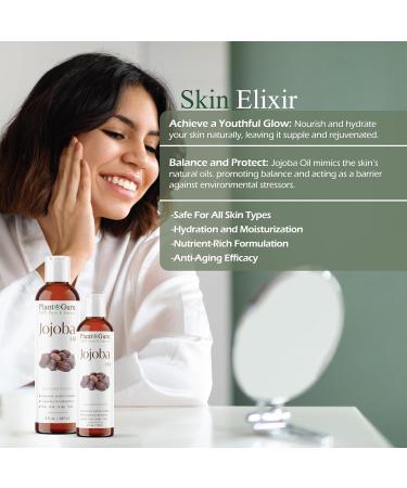 Jojoba Oil 32 fl. oz. Cold Pressed Unrefined - 100% Pure Natural Moisturizer For Skin Body Face And Hair Growth. Deeply Hydrating Carrier Oil For DIY Soap Making and Massage - Buy Online on GoSupps.com