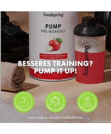 Foodspring Pump Pre-Workout Drink | Kaffeine-Free & Sugar-Free | Boost Muscle Growth & Performance | 390g Saurer Apple - Shop Now! - Buy Online on GoSupps.com