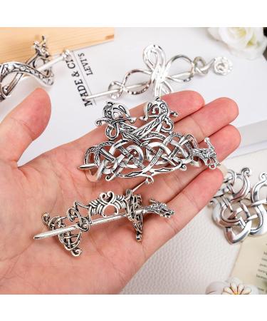 Noverlife 5PCS Celtic Hairpins - Vintage Silver Viking Hair Clips for Girls and Women - Buy Online on GoSupps.com
