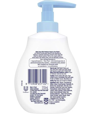 Baby Dove Rich Moisture Head to Toe Wash 200ml - Gentle Baby Wash - Buy Online on GoSupps.com
