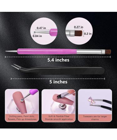 3D Acrylic Nail Charms Kit - Flower Butterfly & Gummy Bear Jewelry | Heart Shaped Flatback Rhinestones | Nail Art Decor with Picker Tools (24 Grids White - Buy Online on GoSupps.com