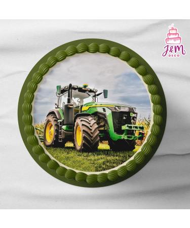 J & M Deco Edible Cake Topper | Tractor Motif Birthday Decoration | 20cm Fondant Cake Decor - Perfect for Birthdays & Celebrations - Buy Online on GoSupps.com