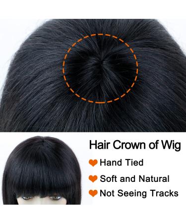 Queentas 10 Bob Wig for Women - 100% Human Hair Wig for Black Women | Best Quality & Comfortable Fit - Buy Online on GoSupps.com