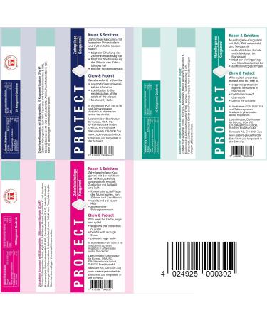 Ralf Baders Health Baders Protect Functional Chewing Gum from The Pharmacy Three Types Oral Hygiene Dental Care and Gum Care 3 x 20 Chewing Gum Squares in Blister 111 g - Buy Online on GoSupps.com