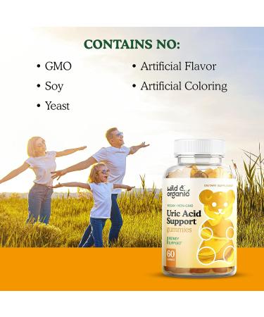 Organic Uric Acid Support Gummies with Tart Cherry, Milk Thistle & Turmeric - 60 Chews for Urinary & Joint Health - Buy Online on GoSupps.com