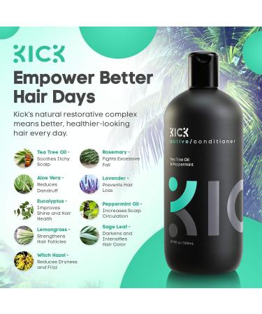 Kick Tea Tree & Peppermint Shampoo + Conditioner Bundle - Scalp Treatment for Dandruff & Thinning Hair - Buy Online on GoSupps.com