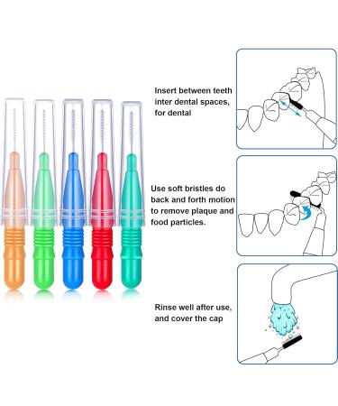 150 Interdental Brush Toothpicks - Multi-Color Dental Cleaning Tools for Effective Oral Hygiene - Buy Online on GoSupps.com