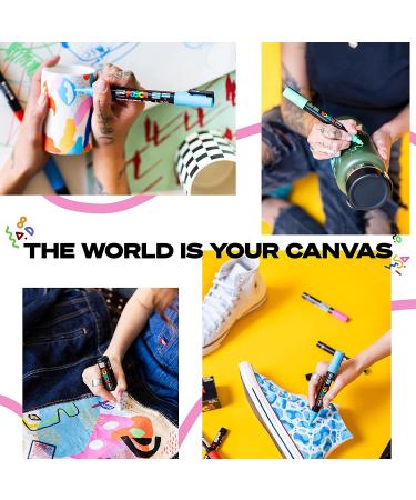 Posca Paint Markers Set - 15 Acrylic Paint Pens with Chisel Tips for Art & Fabric | Bold Art Markers - Buy Online on GoSupps.com