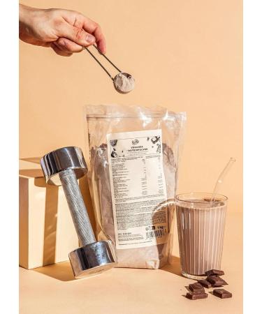 KoRo Vegan Protein Powder Chocolate 1kg - Plant-Based Rice Pea & Soy Protein for Rich Flavor & High Protein Content - Buy Online Internationally - Buy Online on GoSupps.com