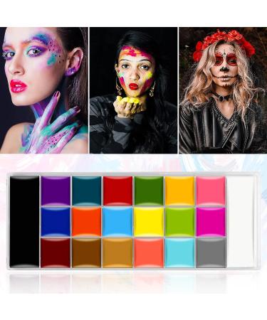DONGERNIIU Professional Face Painting Kit - 20 Color Oil Palette for Kids and Adults | Non-Toxic, Safe, and Flashy Halloween FX Party Makeup Set - Buy Online on GoSupps.com