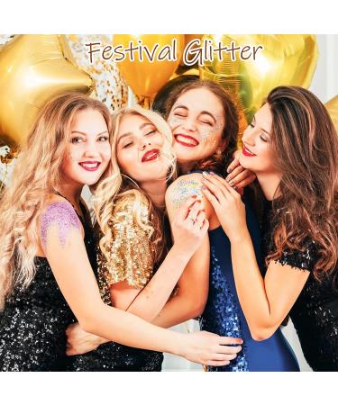 Buy Hemoer Fluorescent Glitter Set - 12 Iridescent Colors for Makeup Body Nails & Halloween DIY Crafts - International Shipping Available - Buy Online on GoSupps.com