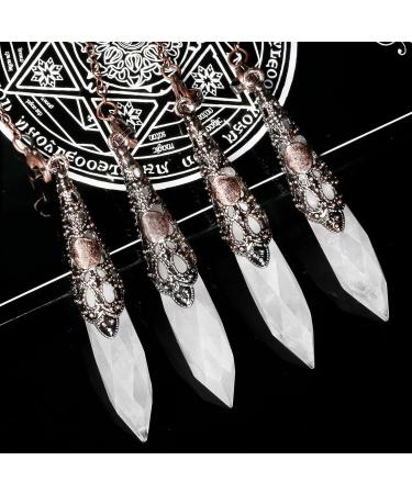 Kyeygwo Bergkristall Reiki Healing Pendulum Necklace - Vintage Chain Crystal Point for Divination & Meditation | Unisex Gemstone Quartz Jewelry - Buy Online on GoSupps.com