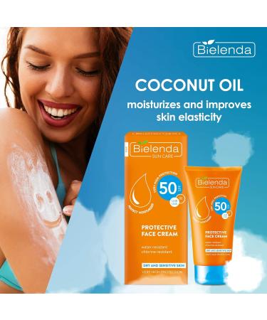 Bielenda Sun Care High Protection Spf 50 Cream - 50 ml Sunscreen 50 Sun_protection_factor Water Resistant Chlorine Resistant Moisturizing For Face - Buy Online on GoSupps.com