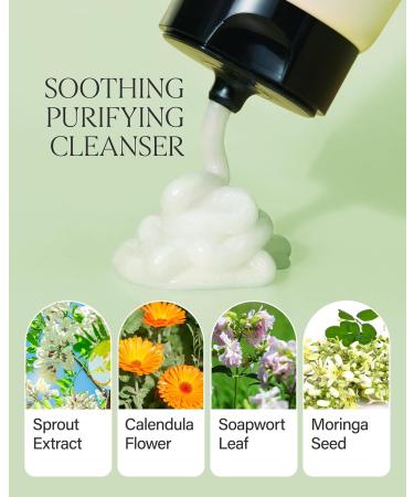 About Me Sprout Mild pH Cleansing Foam Korean Wheat Broccoli Sprout Extract Face Wash for All Skin Types Daily Gentle Cleansing with Amino Acids Korean Skin Care 4.05oz 120ml - Buy Online on GoSupps.com