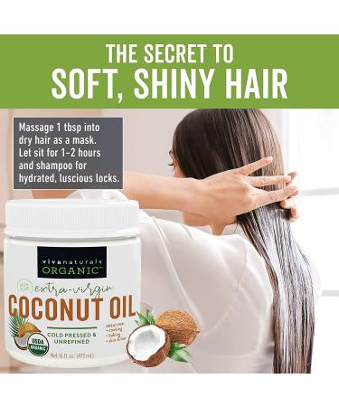 Viva Naturals Organic Extra Virgin Coconut Oil - 16 oz | Premium Quality & Health Benefits - Buy Online on GoSupps.com