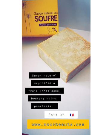 Natural sulfur soap for acne blackheads Cold saponified Handmade in France Nourbeaute - Buy Online on GoSupps.com