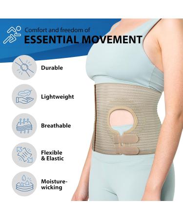 ORTONYX Abdominal Ostomy Belt for Men & Women - Adjustable Post-Operative Support for Colostomy & Ileostomy Surgery | Beige S-M (32-36 - Buy Online on GoSupps.com