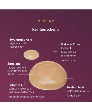 Versine Gentle Actives Serum for Acne Prone Skin | Pregnancy Safe with Azelaic Acid & Vitamins | Anti-Aging & Brightening Moisturizer | 1 Fl Oz - Buy Online on GoSupps.com