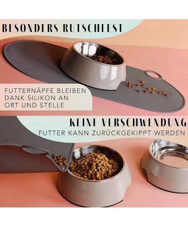 Waterproof Silicone Pet Feeding Mat for Cats & Small Dogs | Katznapf Underlay 49x25 cm | Non-Slip & Easy Clean - Graphite Gray - Buy Online on GoSupps.com