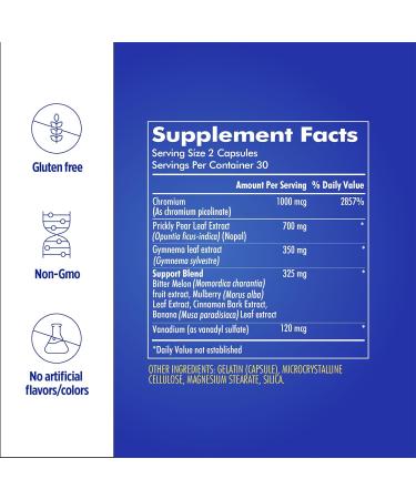 Santo Remedio Super Nopal Exclusive Formula with Nopal Gurmar (Gymnema Silvestre) Chromium Picolinate and Vanadyl Sulfate. 60 Capsules (30 Servings) 1 - Buy Online on GoSupps.com