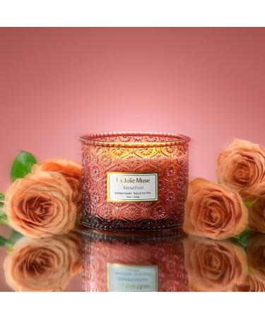 La Jolie Muse Rose Scented Candle Gifts for Women Wedding Candles Sandalwood Rose Candle 2 Wicks Luxury Candles 12 oz/340g 60 Hour Burn Time Candles for Home Scented - Buy Online on GoSupps.com