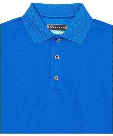 PGA TOUR Boys Short Sleeve Airflux Solid Polo Shirt Small - Classic Blue - Buy Online on GoSupps.com