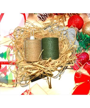 Jiayu 180g Natural Wine Coconut Fiber Paper Ribbon for Gift Packaging and Decor - 3 x 60g Bouquet Crafts Christmas Raffia - Buy Online on GoSupps.com