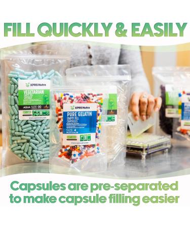XPRS Nutra Vegan Size 3 Separated Capsules - 100 Count | Premium Clear Empty Capsules for DIY Supplement Filling - Buy Online on GoSupps.com