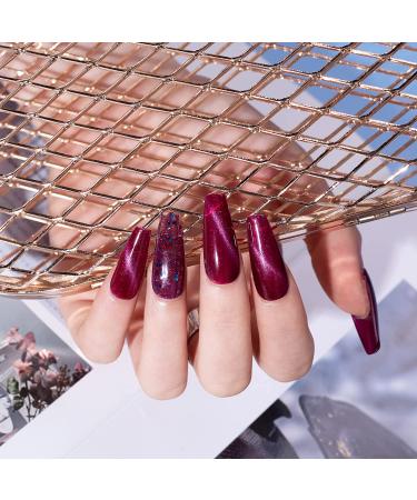 Aubss Glitter Gel Nail Polish Set - 6 Color Changing Purple Cat Eye Shades - Magnetic Sparkle, Temperature Color Changing Gel Nail Polish - DIY Manicure with A-Shiny Crystal Effect - Buy Online on GoSupps.com