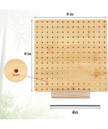 8 Bamboo Crochet Blocking Board Kit with Stainless Steel Rod Pins- Perfect Gift for Granny Squares Enthusiasts - Buy Online on GoSupps.com