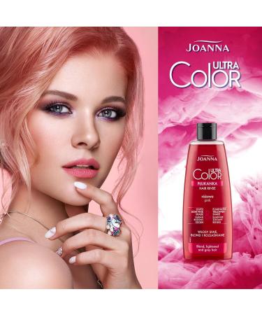 Joanna Ultra Color Pink Rinse for Blonde & Light Hair - Pastel Pink - 150ml - Temporary Shine & Tinge Removal - Buy Online on GoSupps.com
